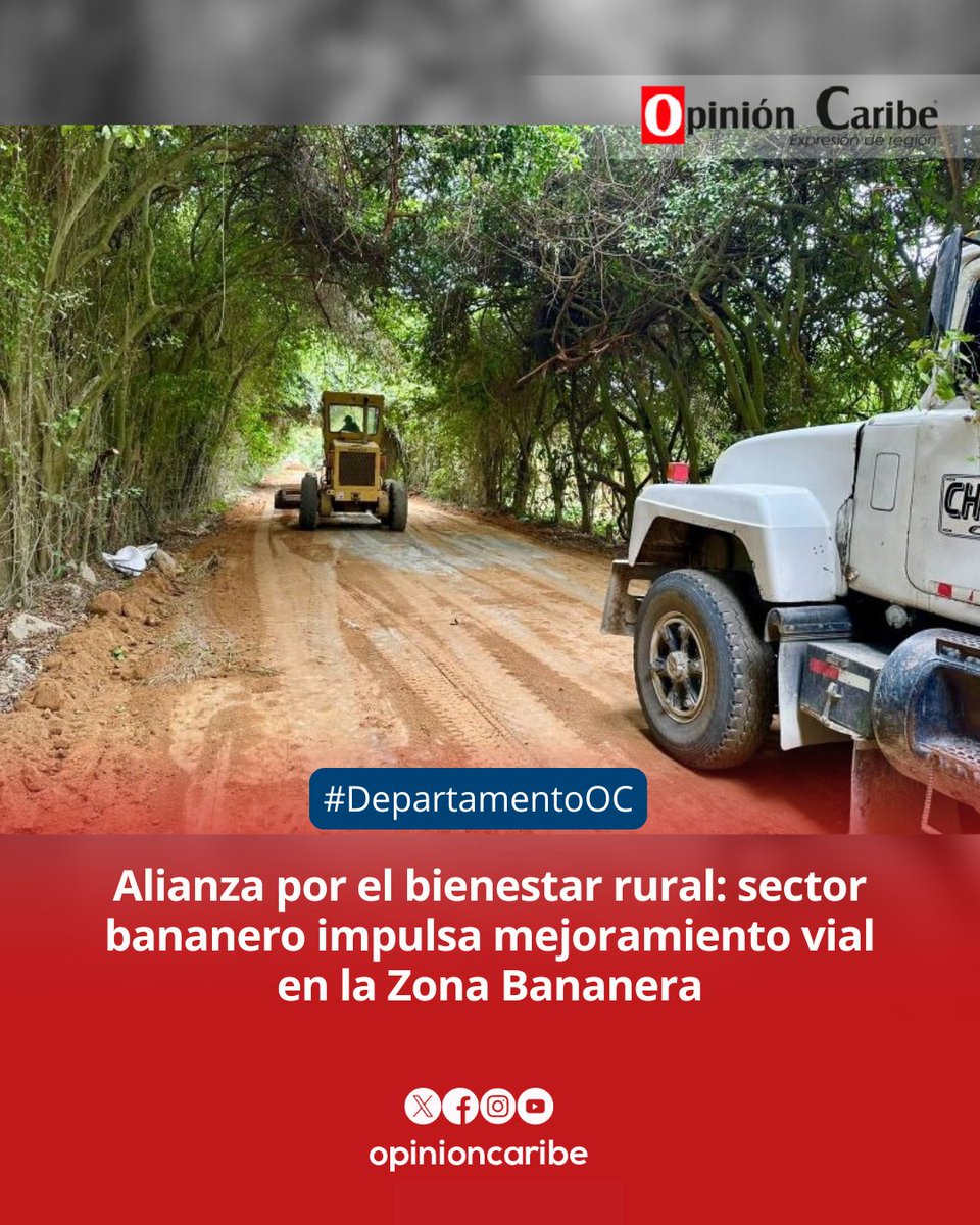 Opinión Caribe (@opinioncaribe) on Twitter photo #DepartamentoOC ASBAMA y sus aliados trabajan conjuntamente en este 2025, para el mejoramiento comunitario de 9.530 metros lineales de vías terciarias, desde la vereda El Reposo hasta el corregimiento de Río Frío.
➡️opinioncaribe.com/2025/07/08/ali…
#BoletíndePrensa
<a href="/by_vicro500/">Victor Rodriguez Fajardo</a> #DepartamentoOC ASBAMA y sus aliados trabajan conjuntamente en este 2025, para el mejoramiento comunitario de 9.530 metros lineales de vías terciarias, desde la vereda El Reposo hasta el corregimiento de Río Frío.
➡️opinioncaribe.com/2025/07/08/ali…
#BoletíndePrensa
<a href="/by_vicro500/">Victor Rodriguez Fajardo</a>