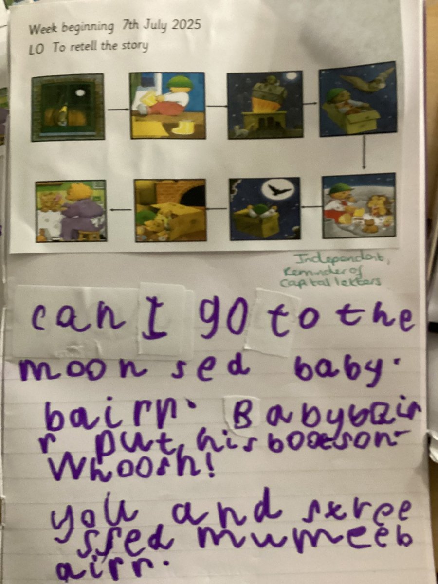 MrsGriffiths7's tweet image. So proud of our Whatever Next retells! 🐻🌙📦  #eyfs #earlyyears #whatevernext #writing