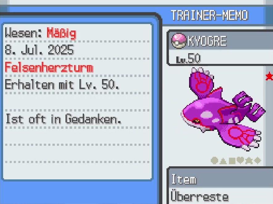 Mihninio's tweet image. ✨Shiny Kyogre in HeartGold after 2233 SRs!
Hunted it alongside Groudon and managed to catch it after only 17 Love Balls!
First of the Weather Trio done🌧️