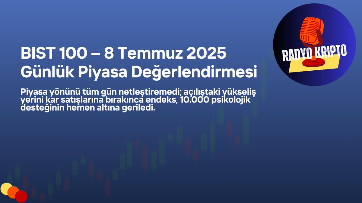 📌 BIST 100, 8 Temmuz’da 10.000 puan altına geriledi!

🔻 #ESCAR, #TEKTU, #TEZOL
🔼 #DAGHL, #IHAAS, #EMNIS
🔸 Hacim: #THYAO #AKBNK #YKBNK

Sektörler, en çok yükselen/düşen hisseler ve mini analizlerle dolu günlük rapor 👇

radyokripto.com/?p=4589

#Bist100 #Borsa #Hisse