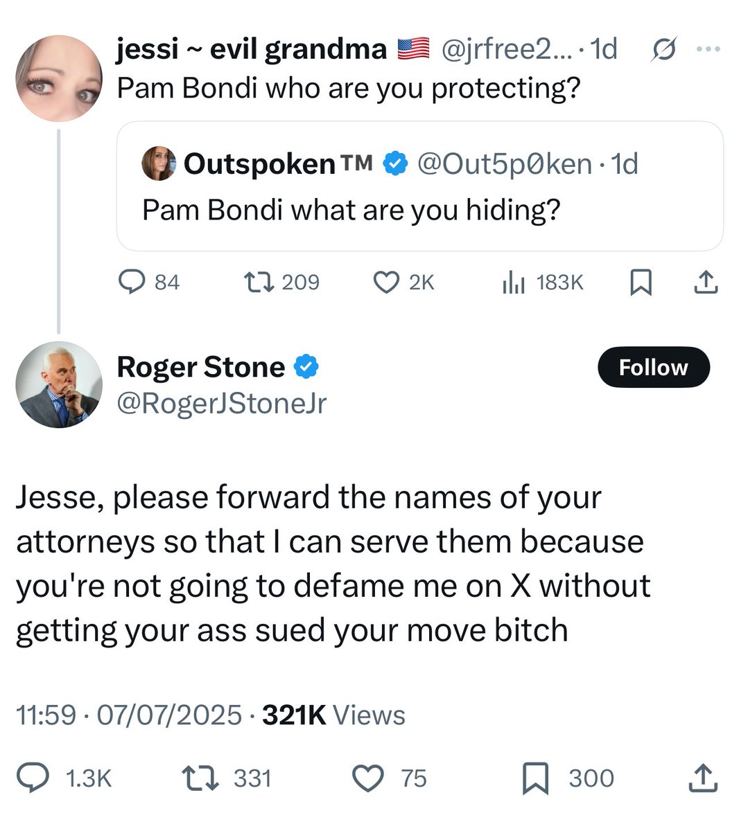 Why would Roger Stone inject himself into this particular conversation?  

Very puzzling.  😜