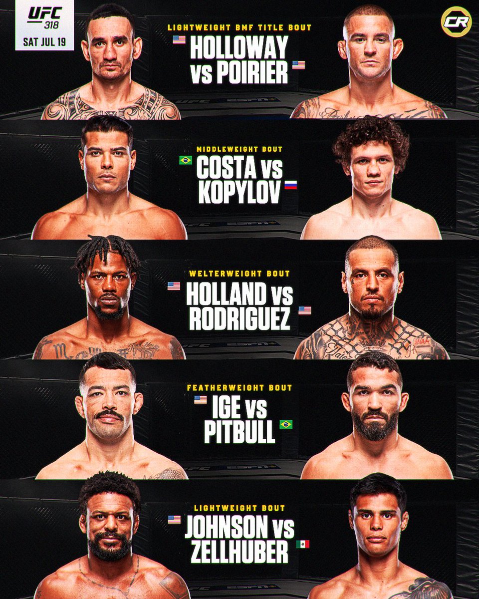 Thoughts on the #UFC318 main card?