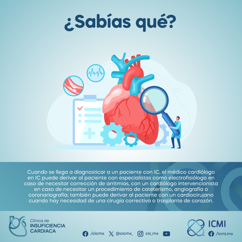 #Conocimiento_CIC
Sabías que…
#CIC_Mx #InsuficienciaCardíaca #EspecialistasEnIC #Jalisco #Zapopan
👉¿Necesitas una valoración médica?
☎ 33 3621 0808
📱 WhatsApp 3316031390
📍 Blvd. Puerta De Hierro 5090 Piso 1, S/N Col. Puerta de Hierro, Zapopan, Jal.