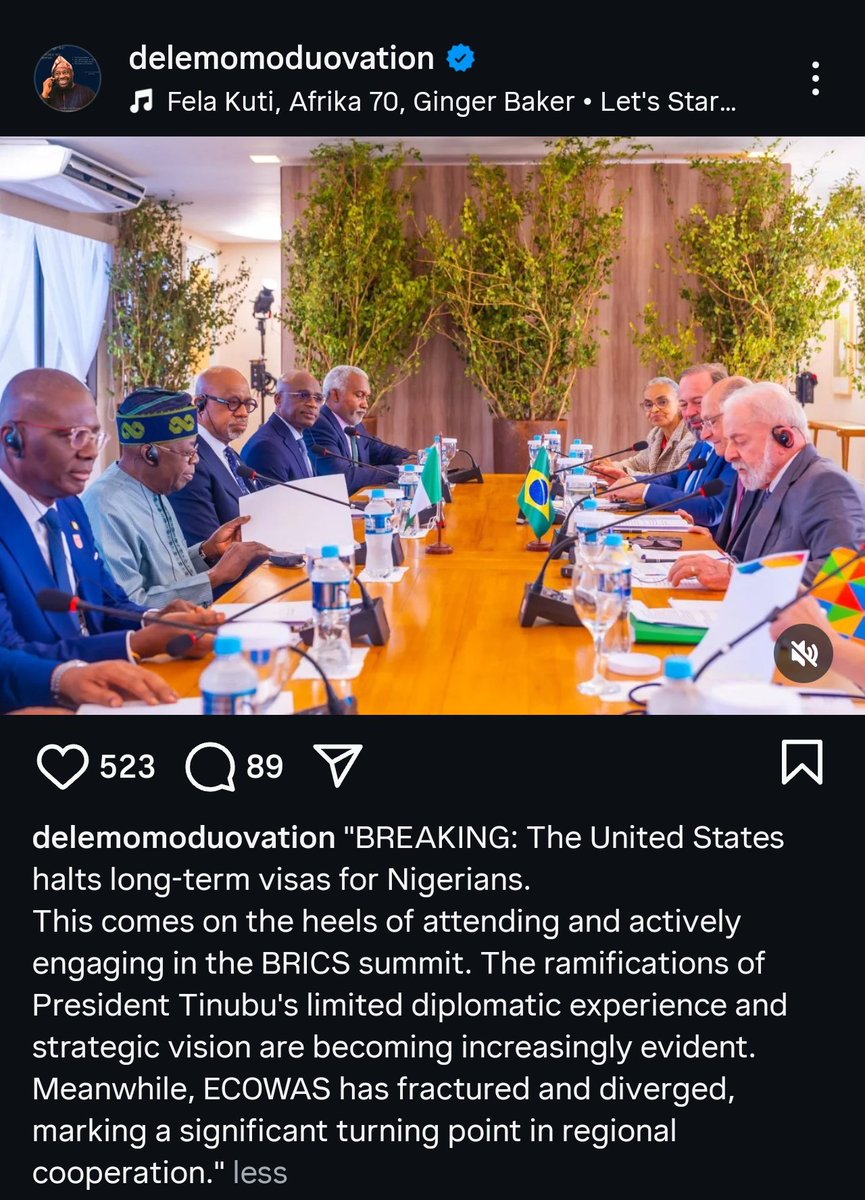 Daddy D.O🇳🇬 (@dolusegun) on Twitter photo Mr <a href="/DeleMomodu/">Dele Momodu Ovation</a> must stop these vicious lies. Nowhere in the American embassy's statement did it say the decision on short term visas have anything to do with our potential membership of BRICs. The sad part is that this man claims to be an experienced journalist. He is a LIAR Mr <a href="/DeleMomodu/">Dele Momodu Ovation</a> must stop these vicious lies. Nowhere in the American embassy's statement did it say the decision on short term visas have anything to do with our potential membership of BRICs. The sad part is that this man claims to be an experienced journalist. He is a LIAR