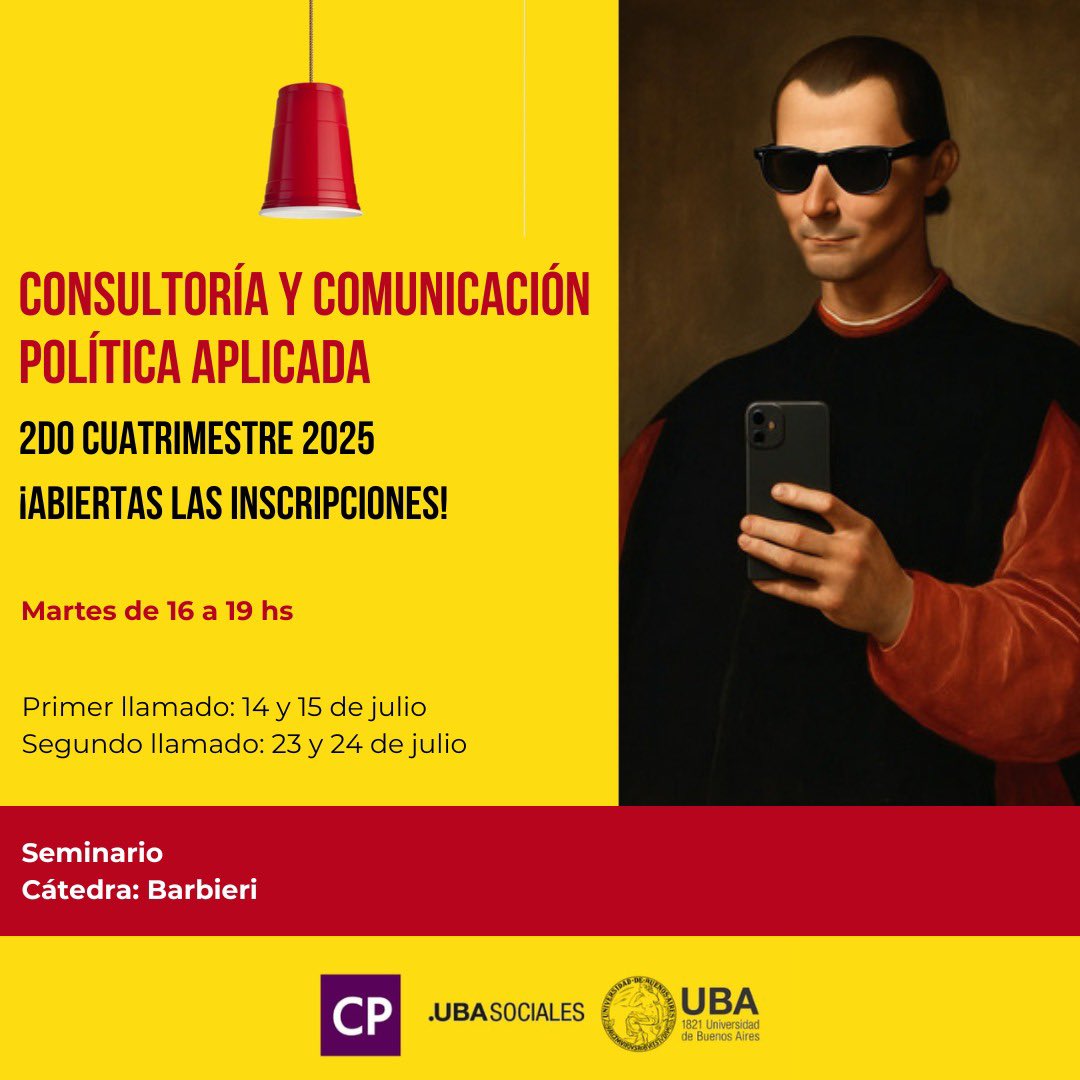 Se viene un nuevo cuatrimestre de comunicacion política en la UBA junto a un gran equipo de docentes <a href="/maximoreina/">maximoreina</a> <a href="/miranda_sch/">miru</a> <a href="/augustoreina/">Augusto Reina</a>. 

Si sos estudiante de <a href="/CpoliticaUBA/">Ciencia Política - UBA</a> o <a href="/ubasociales/">UBA Sociales | #FSOC #UBA</a> en pocos días abren las inscripciones 🙌