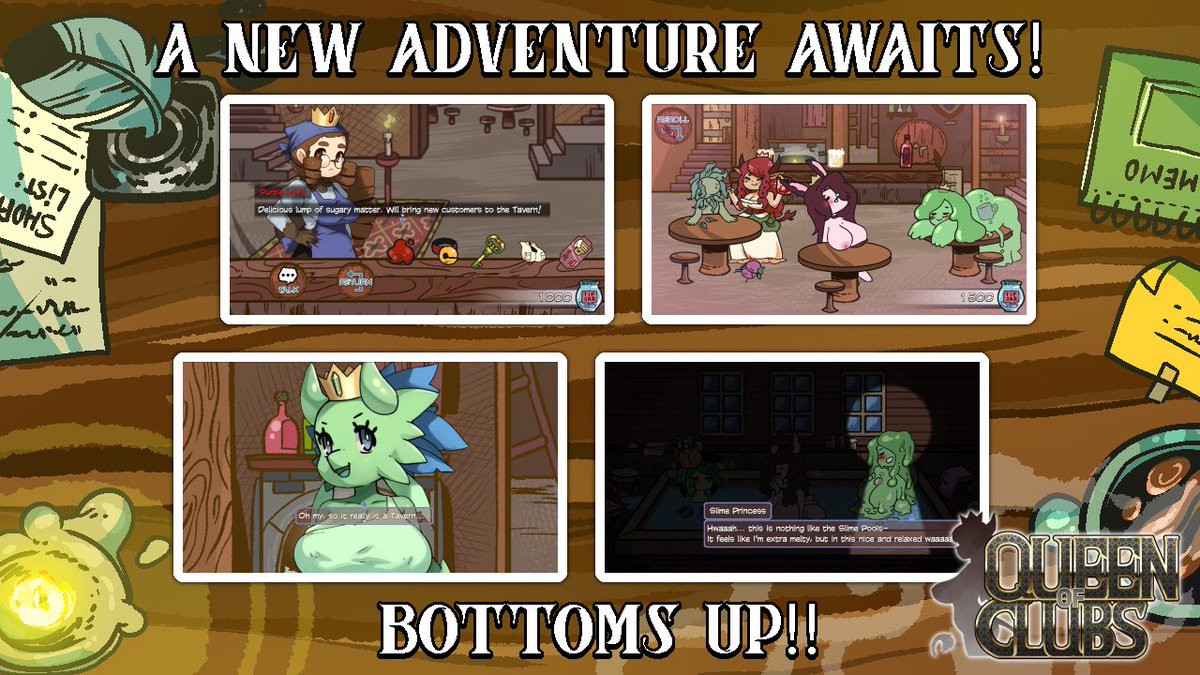 Hey! The DEMO of Queen of Clubs is now available on <a href="/itchio/">itch.io</a>, <a href="/Newgrounds/">Newgrounds.com</a>, and our P@treon! FOR FREE!