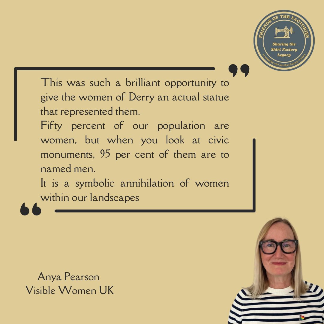 Only 3% of civic monuments commemorate named women.

'This was such a brilliant opportunity to give the women of Derry an actual statue that represented them.’

Anya Pearson

<a href="/VISIBLEWomenUK/">VISIBLEWomenUK</a> 
maryanningrocks.co.uk