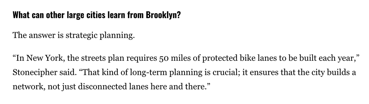 DHermanStudio's tweet image. Brooklyn’s a great place to bike, but I have problems with how @peopleforbikes made this rating. For example, Adams has only built 88 mi of #bikenyc lanes across city, less than half of what’s required in streets plan, and in BK many still don’t connect brooklynpaper.com/brooklyn-best-…