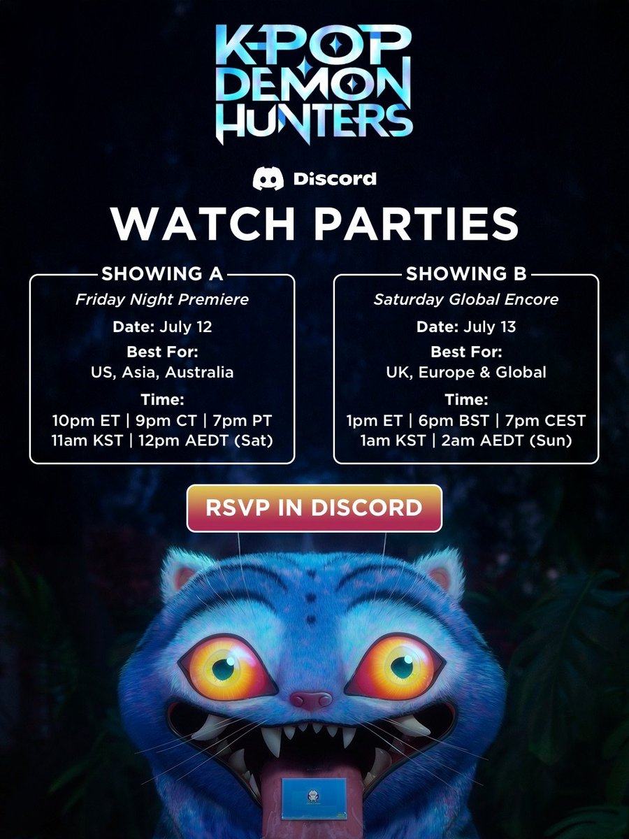 __aegyosal's tweet image. heh.... you should totally join the official #KPOPDEMONHUNTERS server on discord...
join up and meet new ppl, PLUS we will have an official watch party event there as well!!

- love, one of the staff of kpdh official discord server

discord.gg/kpopdemonhunte…