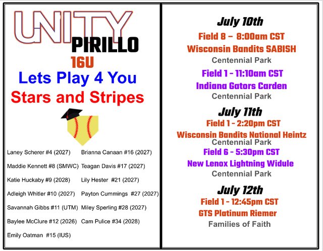 Chicago, here we come!💜🧡<a href="/UnityPirillo/">Unity Pirillo</a> <a href="/CoachKGNeer/">Kelly Golden-Neer</a> <a href="/JBMTSUsoftball/">Jeff Breeden</a> <a href="/CoachGill_MSU/">Ashley Gilland</a> <a href="/AsburyEagles/">Asbury Athletics</a> <a href="/USISOFTBALL/">USI SOFTBALL</a> <a href="/kunkle18/">Sue Kunkle</a> <a href="/BradleySoftball/">Bradley Softball</a> <a href="/KYSUAthletics/">KSU Thorobreds</a> <a href="/UFOilerSoftball/">Findlay Softball</a> <a href="/TTU_Softball/">Tennessee Tech Softball</a> <a href="/ChelseaEFarmer/">Chelsea Farmer</a> <a href="/UTM_Softball/">UT Martin Softball</a> <a href="/UTM_DFarmer/">UTM_DFarmer</a> <a href="/maddiebowlds/">maddie✨</a> <a href="/daniellepenner/">Danielle Penner</a> <a href="/AnnikaGels/">Annika Gels</a>