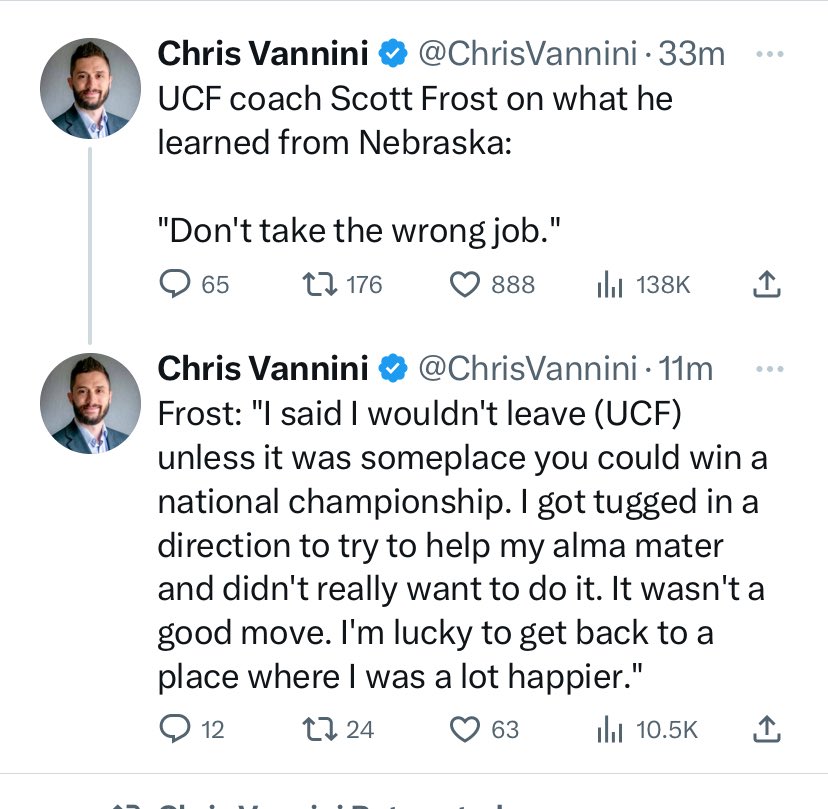 dirkchatelain's tweet image. You go 16-31 at your alma mater, walk away with $35 million and, when given the opportunity after 3 years away to publicly express a teeny bit of humility and accountability, you’re like…

“Nahhhhh, I’m good.”