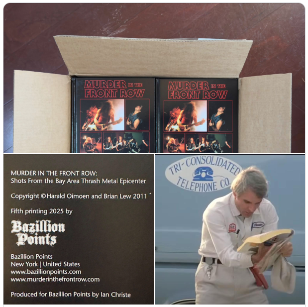 ianchriste's tweet image. Book box by Brian Lew / @umlaut : "To quote from The Jerk: 'The new phone book’s here!! The new phone book’s here!' The new FIFTH PRINTING 🤯 of the Murder In The Front Row book is now available. Remastered for a new generation! 👼
🐉 murderinthefrontrow.com 🐉