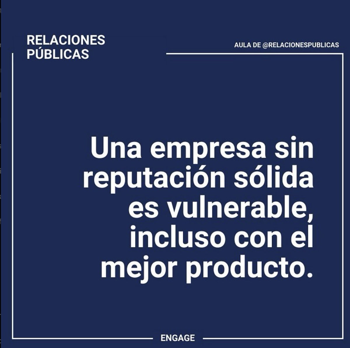 Construir reputación es constuir valor.
#EngageRelacionesPúblicas
#ComunicaciónEstratégica
#RelacionesPúblicas