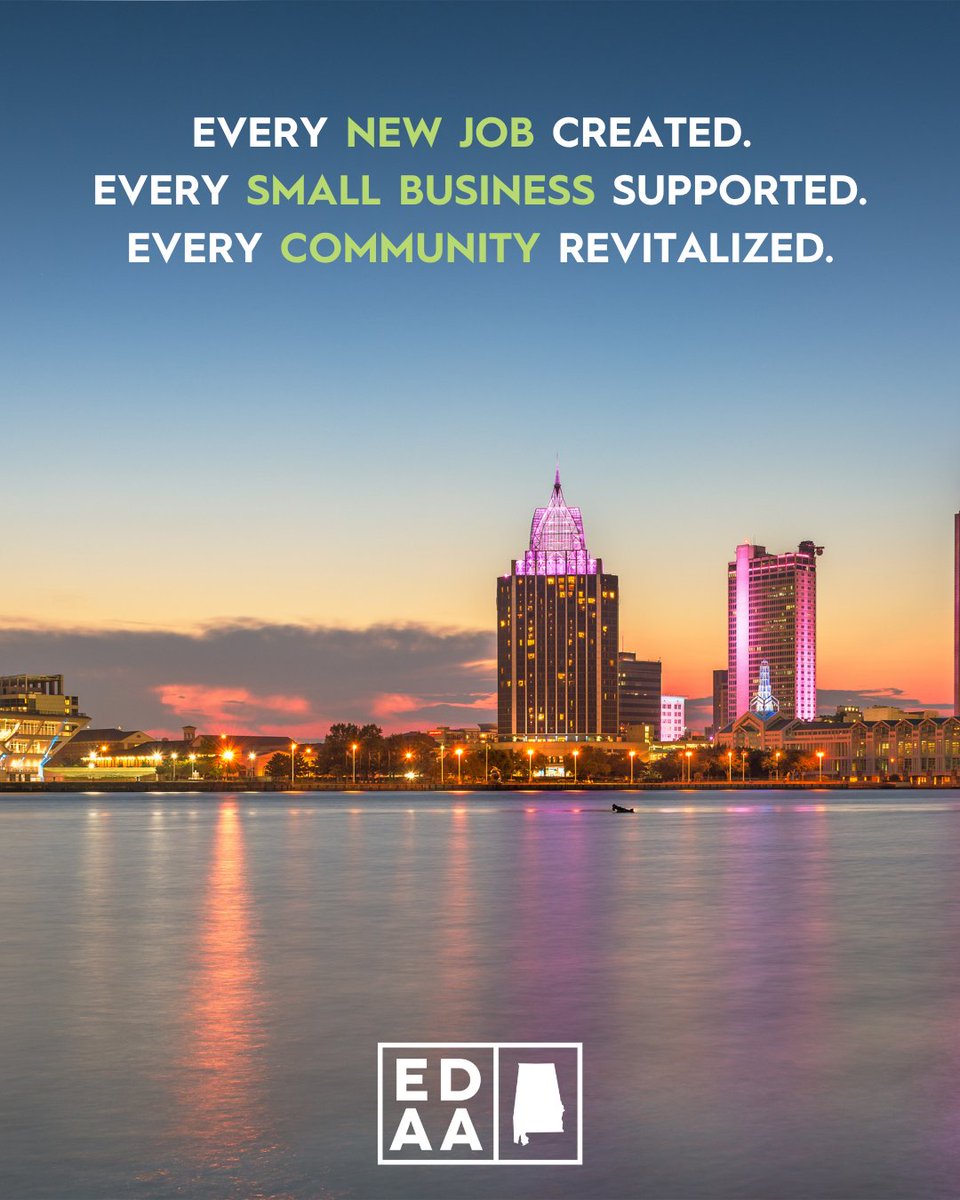 EDAAInfo's tweet photo. Every new job created. Every small business supported. Every community revitalized. That’s the power of economic development.
At EDAA, we’re proud to support the people and partnerships transforming Alabama’s future.
#EconomicDevelopment #EDAA #InvestInAlabama https://t.co/lZMbaoKcg2