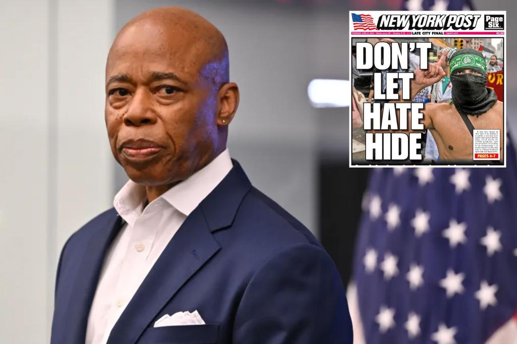 nypost's tweet image. Adams expected to announce his own mask ban — with jail time for repeat offenders trib.al/6oaBibB