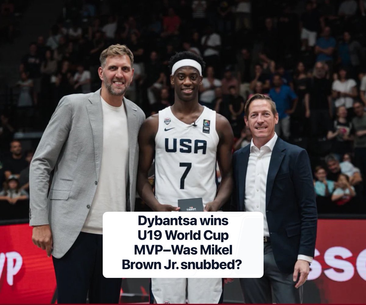 PrepNetwork_'s tweet image. FIBA lauded Dybantsa’s “all-around” game, and though the BYU commit may be the most talented player in the nation, the star of the show was his teammate Mikel Brown Jr.
Read: prepnetwork.com/2025/07/07/dyb…