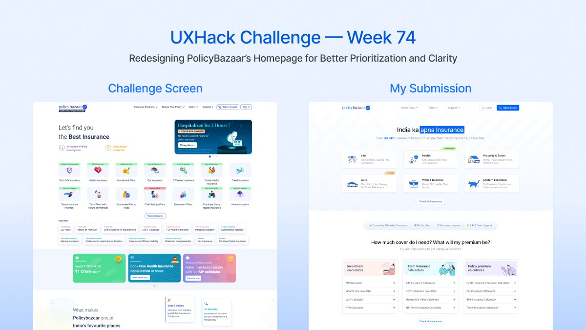 p3petkar's tweet photo. Won 🥇 &amp; 🥈 in back-to-back @uxhack_co design challenges

Week 1 → Redesigned @RockWithboAt 's wellness summary
Week 2 → Reimagined @policybazaar 's homepage

Both were 1-fold redesigns — no fluff, no annotations.
Before → After shots below👇

#UXDesign #ProductDesign #Figma https://t.co/LOIzcxo31o
