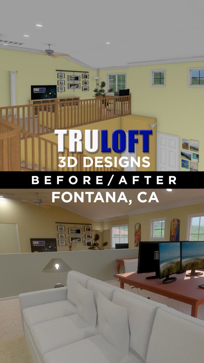TruPlans's tweet image. Turning that big empty space into a spacious open loft! 🏡⬆️
With 3D Designs, you can see the impact of this addition before construction begins!
#HighCeilingConversion #LoftAddition #HomeRenovation #BeforeAndAfter #CaliforniaHomes #3ddesign