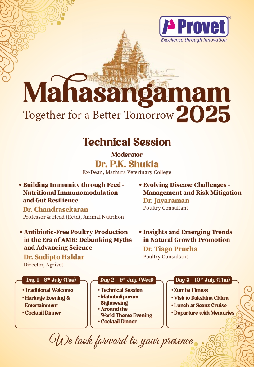 provetppl's tweet photo. Mahasangamam 2025
Technical Symposium
Date: 09/07/2025; Time: 10 AM - 1.30PM (Live session)
https://t.co/jmdSvzmm9e
#Provetpharma #mahasangamam2025 #TechnicalSessions #PoultryIndustry #Technicalsymposium #poultryconsultants #megaevent #sharingknowledge #conference https://t.co/bY6gBvfxyW