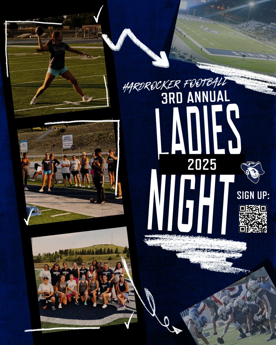 HardrockerFB's tweet image. Excited to announce our 3rd Annual Ladies Night!
Hardrocker Football is inviting all the incredible women in the community to hit the field with us for a night of interactive drills, football knowledge, and nonstop fun!
📍: O'Harra Stadium
📅: August 2nd
#TheHardrockLife