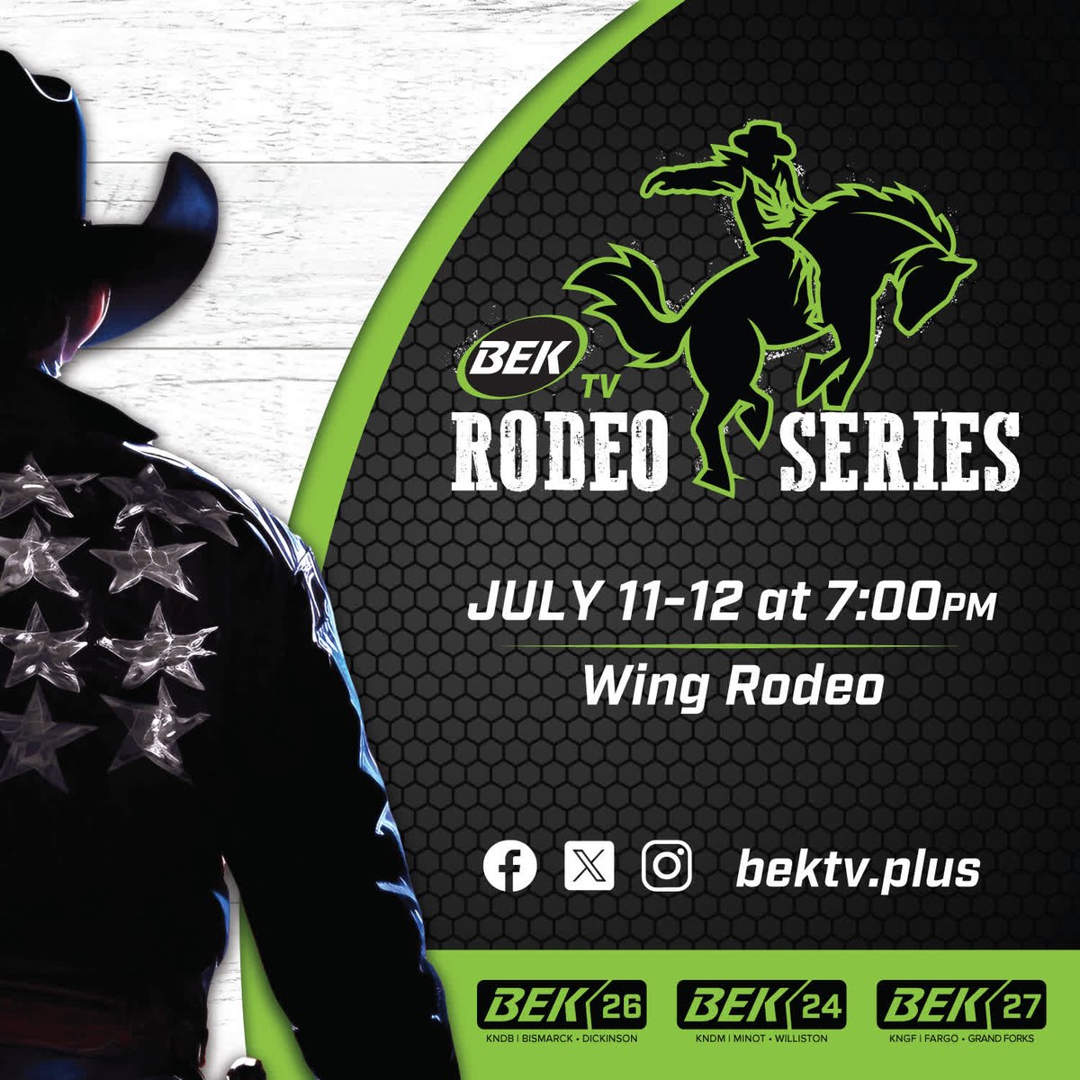 BEKSports's tweet image. 🎯 Hold on tight—Wing Rodeo brings two nights of small-town grit to BEK TV!

Catch every second of the action July 11 &amp;amp; 12 at 7PM CT—stream it LIVE or On-Demand on BEK TV+.

📍 July 11: bektv.plus/videos/2025_07…

📍 July 12: bektv.plus/videos/2025_07…

#BEKTVPlus #RodeoSeason #WingND