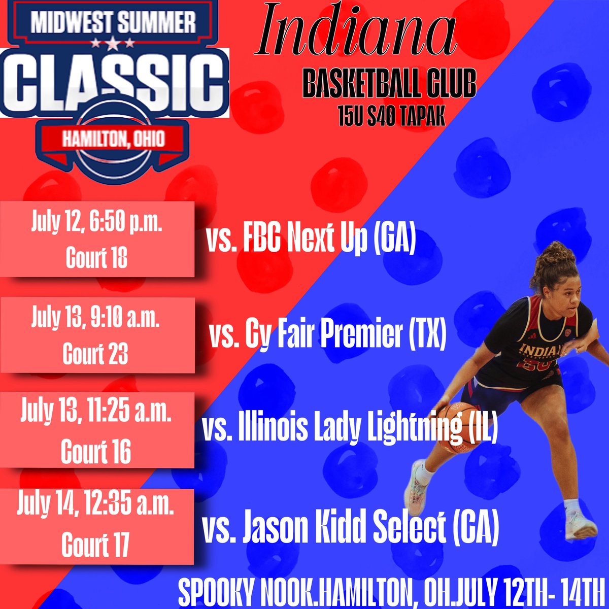 Leila Wells (@leilaw3lls) on Twitter photo July and the final stretch of AAU season is here! Here’s <a href="/IBCWBB15US40/">Indiana Basketball Club 15U S40</a>’s schedule at the Select Super Showcase and S40 Session II in Hamilton, Ohio. July and the final stretch of AAU season is here! Here’s <a href="/IBCWBB15US40/">Indiana Basketball Club 15U S40</a>’s schedule at the Select Super Showcase and S40 Session II in Hamilton, Ohio.