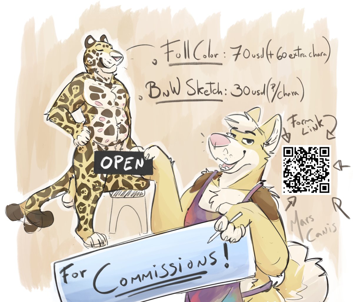 Im taking Commissions RN, if you are interested in getting a commission just complete the form in the QR or link below, there is more info about commission and prices there!  x3

forms.gle/a3VL6AgKF9yEcy…
