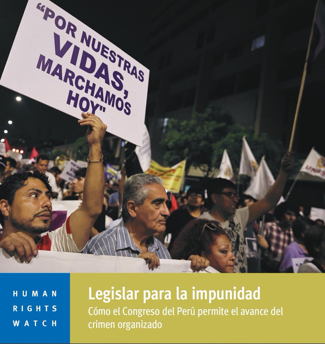 Juanita Goebertus (@juanitagoe) on Twitter photo Perú 🇵🇪| Los homicidios, la extorsión y la minería ilegal se han disparado.
🚨Nuevo informe de <a href="/hrw_espanol/">Human Rights Watch</a> muestra cómo el <a href="/congresoperu/">Congreso del Perú 🇵🇪</a> ha permitido la expansión del crimen organizado al debilitar herramientas de jueces y fiscales.🧵👇🏽 (1/6)
hrw.org/es/report/2025… Perú 🇵🇪| Los homicidios, la extorsión y la minería ilegal se han disparado.
🚨Nuevo informe de <a href="/hrw_espanol/">Human Rights Watch</a> muestra cómo el <a href="/congresoperu/">Congreso del Perú 🇵🇪</a> ha permitido la expansión del crimen organizado al debilitar herramientas de jueces y fiscales.🧵👇🏽 (1/6)
hrw.org/es/report/2025…