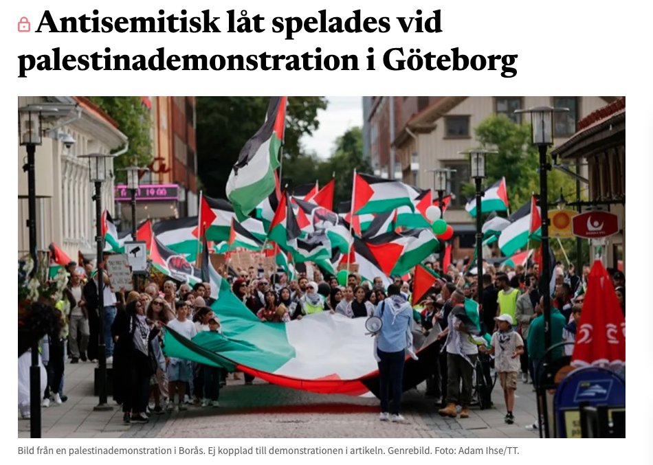 En arabisk låt som beskriver judar som hundar och hyllar våld spelades vid en propalestinsk demonstration i centrala Göteborg under söndagen. bulletin.nu/antisemitisk-l…