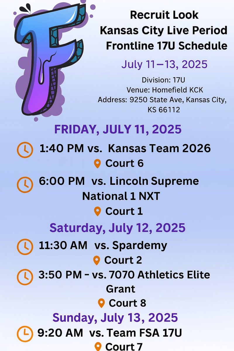 TheFrontlineClub217 & Springfield High (@marques217hoops) on Twitter photo Frontline heads to Kansas City for the <a href="/RL_Hoops/">RecruitLook Hoops</a> Live Period. College coaches—if you're looking for disciplined teams, players with motors, selfless teammates, players that impact winning , and high-IQ prospects, we invite you to take a look‼️
<a href="/AYSABasketball/">AmericanYouthSportsAssociation (AYSA)</a>
<a href="/CoachTreal2/">Coach Treal Holland II</a> Frontline heads to Kansas City for the <a href="/RL_Hoops/">RecruitLook Hoops</a> Live Period. College coaches—if you're looking for disciplined teams, players with motors, selfless teammates, players that impact winning , and high-IQ prospects, we invite you to take a look‼️
<a href="/AYSABasketball/">AmericanYouthSportsAssociation (AYSA)</a>
<a href="/CoachTreal2/">Coach Treal Holland II</a>