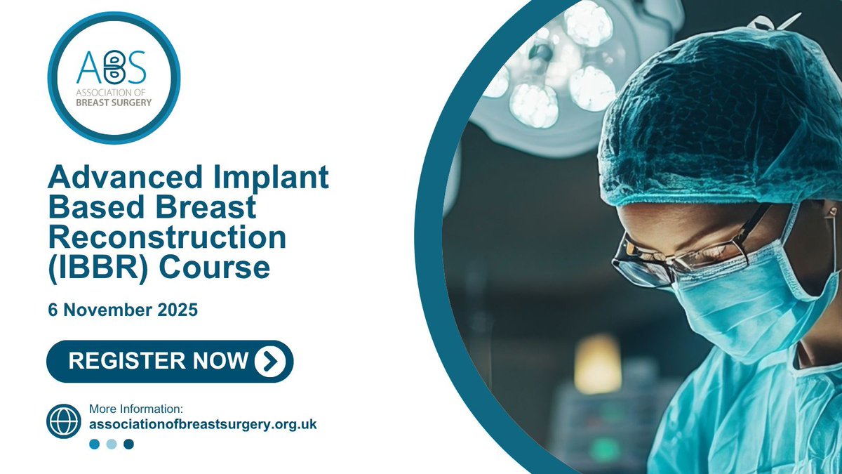 The Advanced Implant Based Breast Reconstruction Course is designed for individuals confident in performing an immediate implant-based breast reconstruction. 
✅ Complications management
✅ Aesthetic optimisation 
✅ Revisional planning
🔗 Register now: buff.ly/NBs38tU