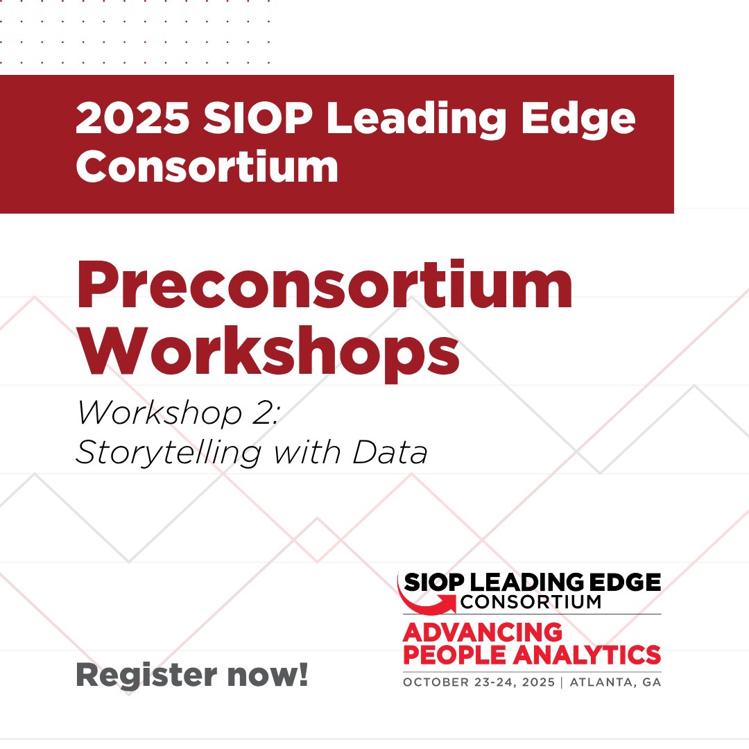 Get access to a suite of tools to drive effective stakeholder communication, buy-in, and follow-up in order to elevate your #PeopleAnalytics function with an interactive preconsortium workshop at the 2025 SIOP Leading Edge Consortium.

tinyurl.com/3d2s9wyx

#IOPsych #LEC25