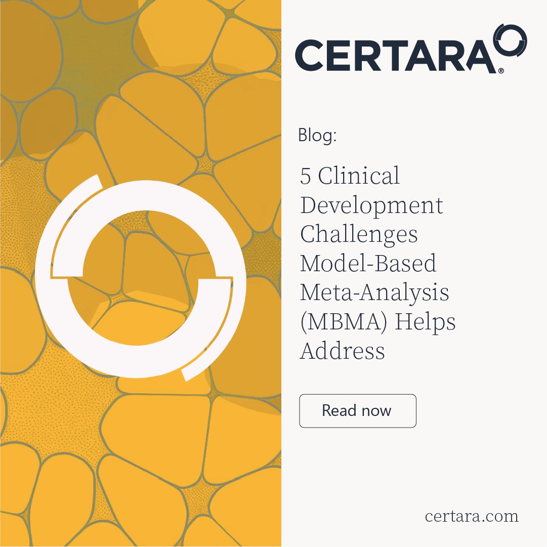 In our latest blog, we explore how MBMA is helping sponsors tackle some of the most complex obstacles in drug development—and why it’s becoming essential in today’s model-informed strategies. certara.com/blog/5-clinica…

#MBMA #MIDD #Pharmacometrics #ClinicalDevelopment