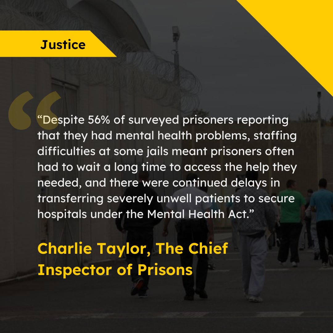 Today’s .@HMIPrisons' report highlights mental health issues are too common in prison and provision is inadequate, and the most severely unwell are not getting the support they need. 

Read more on Nacro’s research into mental health in prison : shorturl.at/Re8Zs