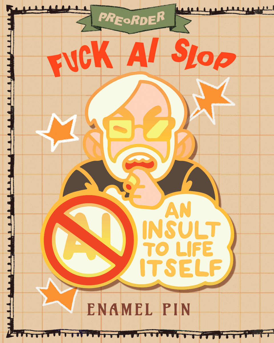ren_nolasco's tweet photo. preorder is now LIVE 🚫 fuck ai slop
👉 https://t.co/hcZOE6GcHU https://t.co/jgsvSZf17p