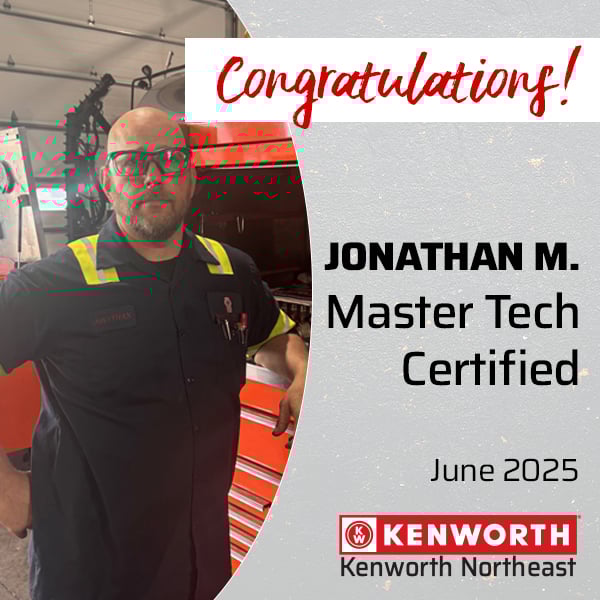 Congratulations to our newest Certified Master Technician, Jonathan! Completing this certification is a huge accomplishment that requires hundreds of hours of training and a commitment to excellence! We're proud to have him on the team! #kenworthne