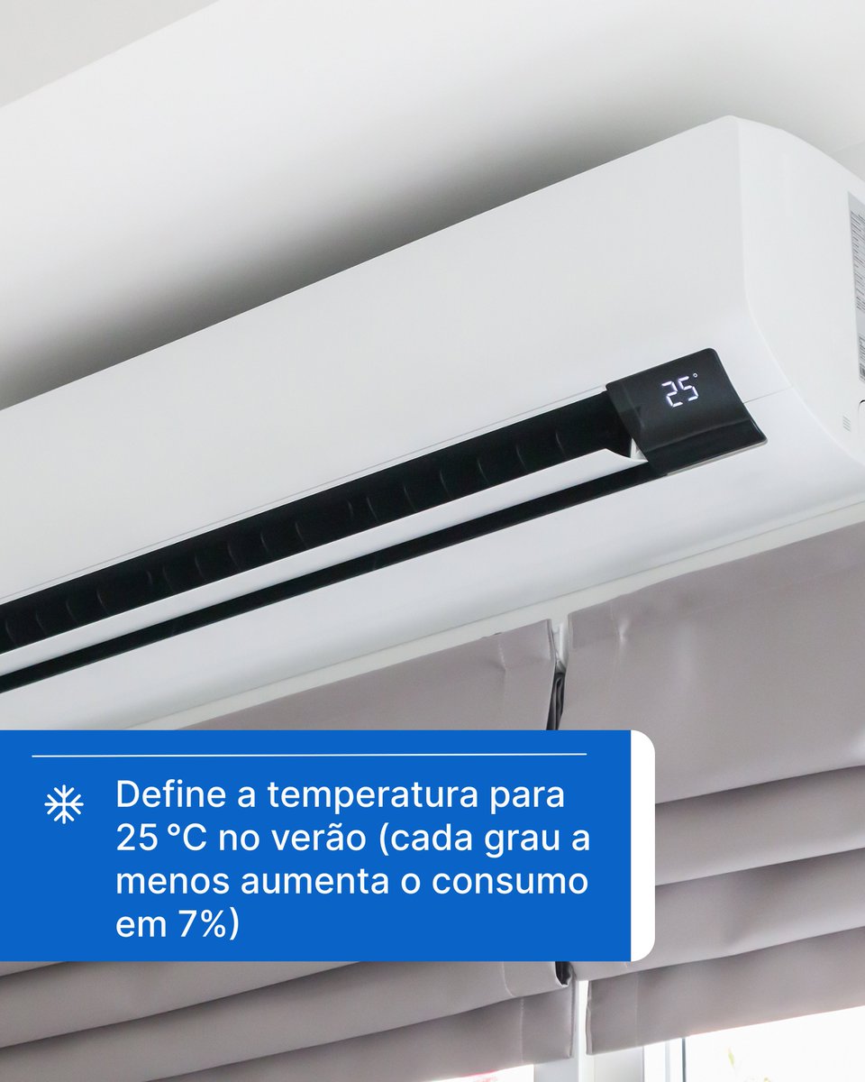 selectra_pt's tweet photo. Já te mostrámos quanto podes estar a pagar com o ar condicionado… Agora trazemos dicas práticas para poupares energia sem passar calor! ❄️☀️
Com pequenos ajustes, consegues reduzir o consumo e manter a casa fresca durante o verão.

#Selectra #PouparEnergia #ArCondicionado https://t.co/CvAt8wIRG5