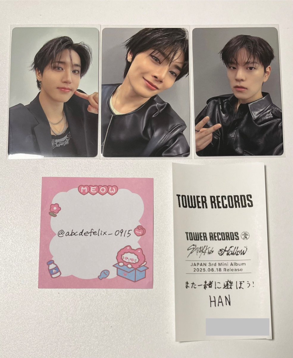 Stray Kids straykids スキズ skz 交換 トレカ Hollow 渋谷限定 タワレコ 30周年 レシート

【譲】ハン 🐿️ スンミン 🐶 アイエン 🦊

【求】ヒョンジン 🦙

都内お手渡し、郵送可🍀
お気軽にお声がけください☺︎