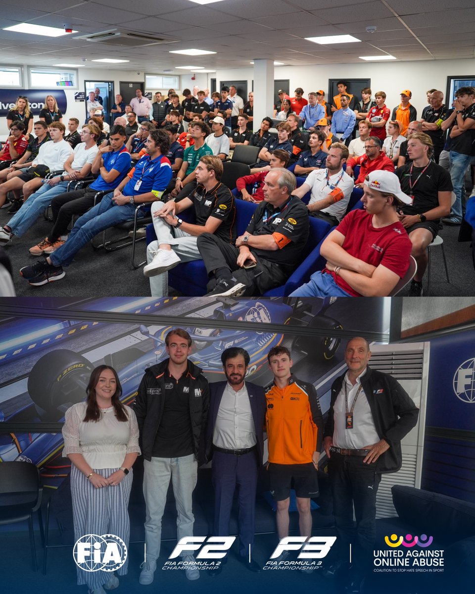 There’s no place for online abuse in sport. 💬🚫

At Silverstone, over 50 <a href="/Formula2/">Formula 2</a> and <a href="/Formula3/">Formula 3</a> drivers joined an UAOA workshop to talk openly about the impact of online abuse and how to recognise, report, and respond.

Together, we’re building a safer, stronger sporting
