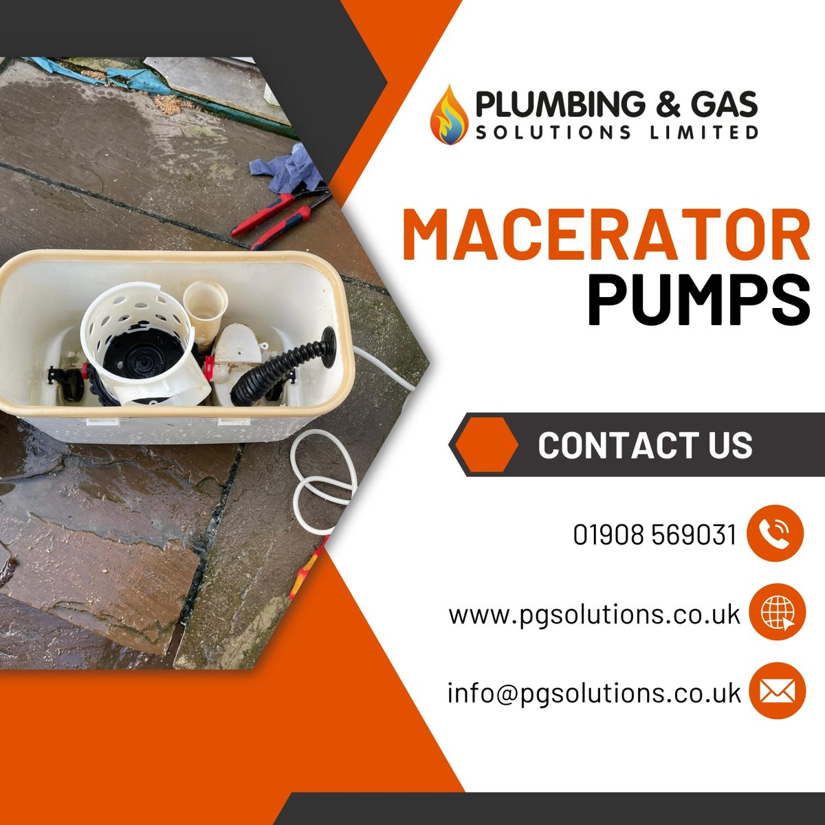 PGSolutionsltd's tweet image. Macerator pumps keep your building’s waste systems running by efficiently removing sewage from sinks and toilets.
But with frequent use, they’re prone to blockages if not maintained—leading to costly issues and potential water damage.💧
Contact PGS today. 📲
01908 569031 📞