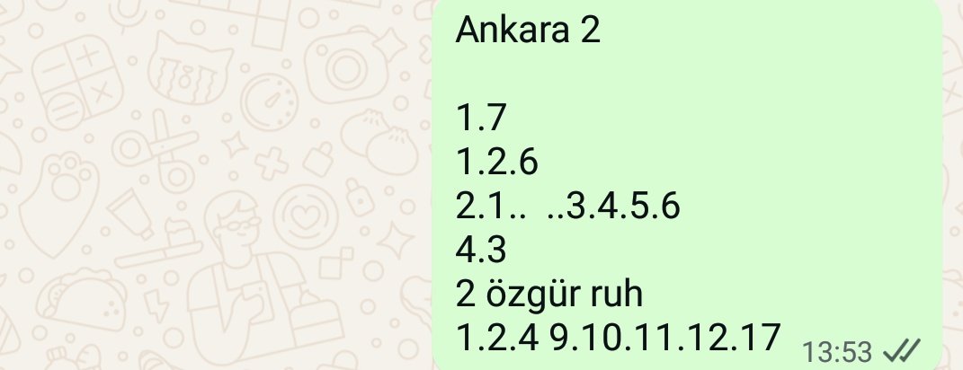 Ankara 2 sablonum bu şekilde idi. Kısmet degilmis....