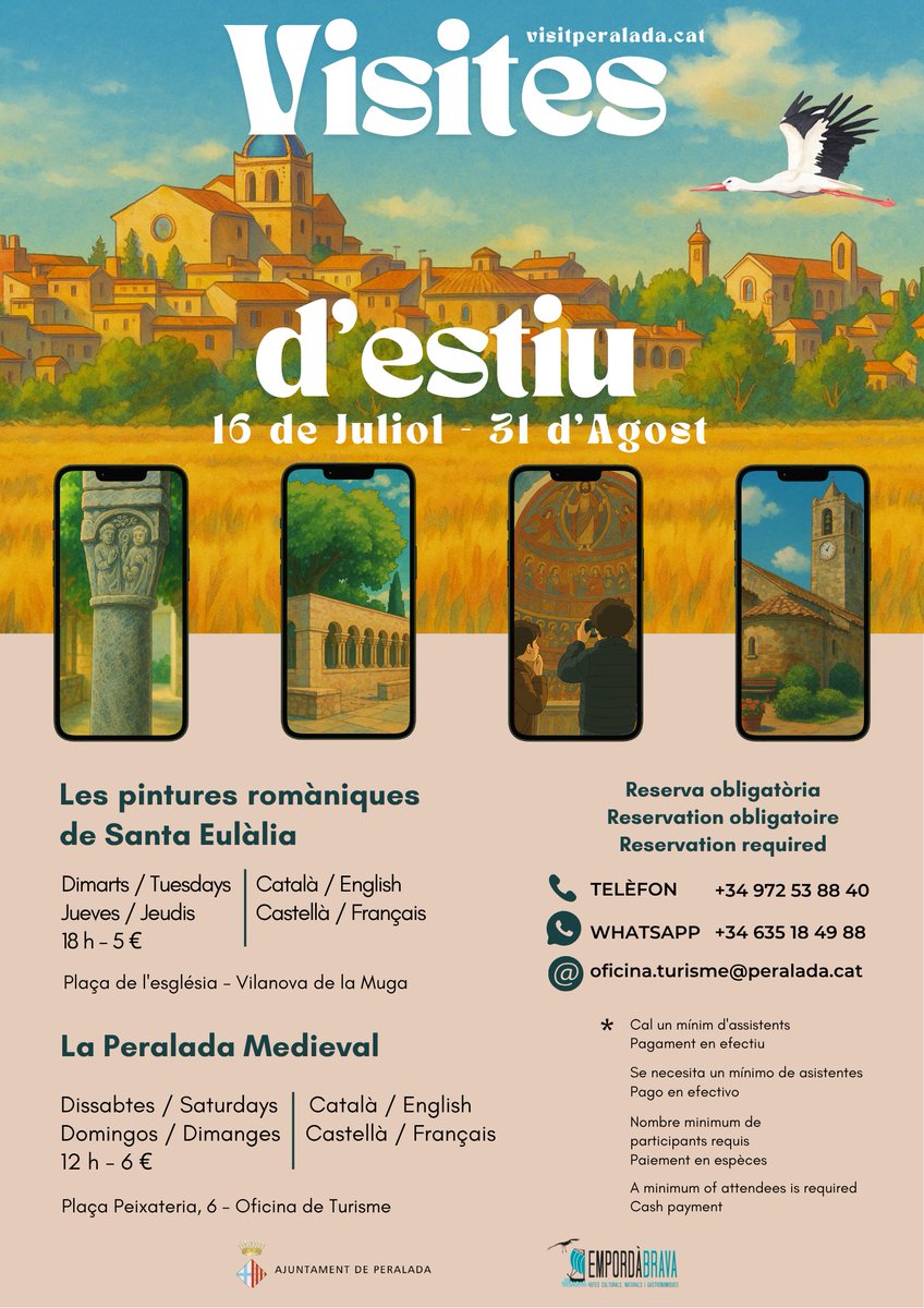 ajperalada's tweet photo. 🌞 És estiu i també temps de visites guiades al patrimoni de Peralada i Vilanova de la Muga!
⚔️ Deixa't endur pel passat medieval de la vila.
📲 T'hi esperem!
#visitPeralada https://t.co/yiLTOpPfrr