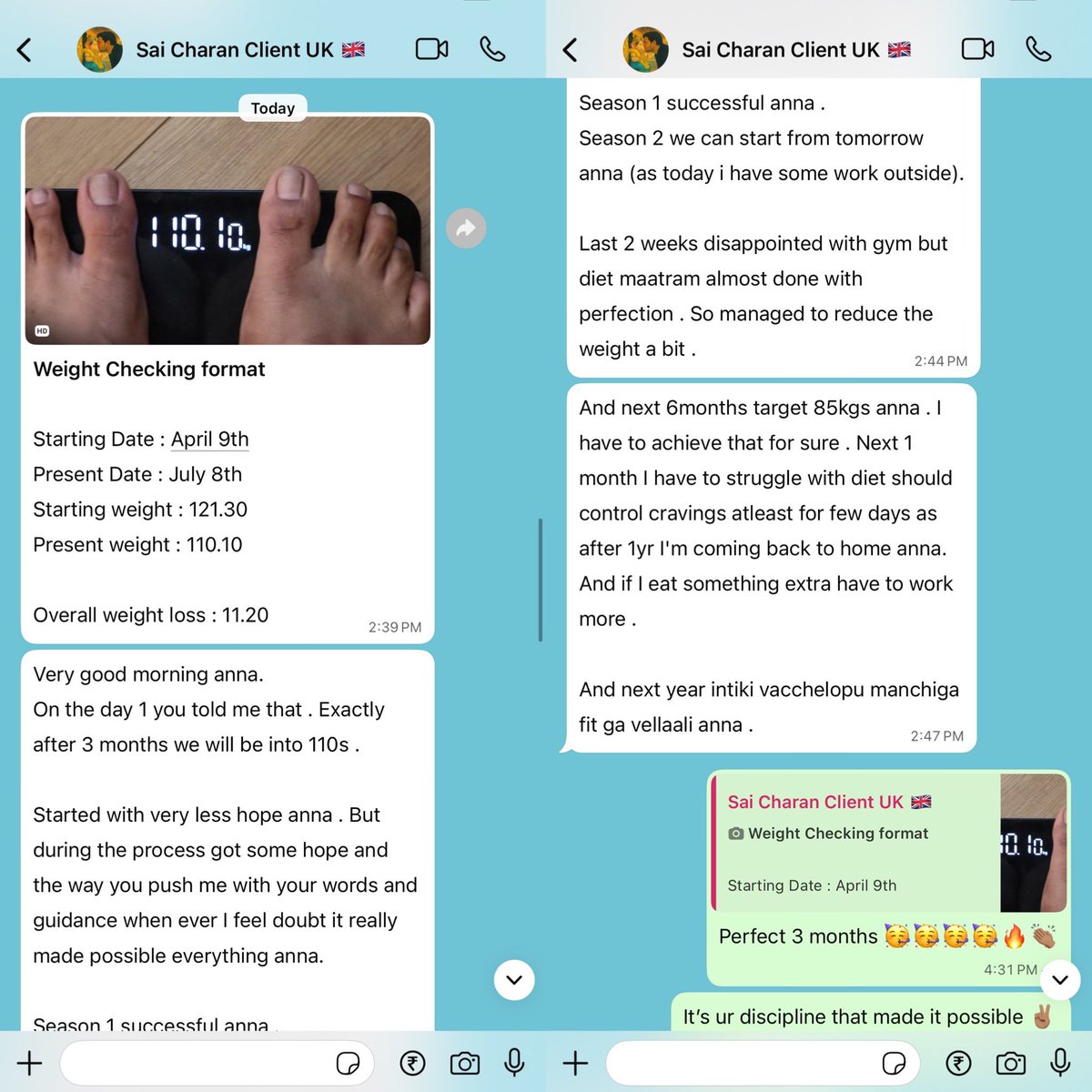 SrinivasFitness's tweet image. That’s how we WIN ✌🏽😎 

Simple things but Consistently ✅

3️⃣months -&amp;gt; 1️⃣1️⃣Kgs Downs 😇 

Long way to go &amp;amp; We will Go there 🤝 

#ClientResults ✊🏽