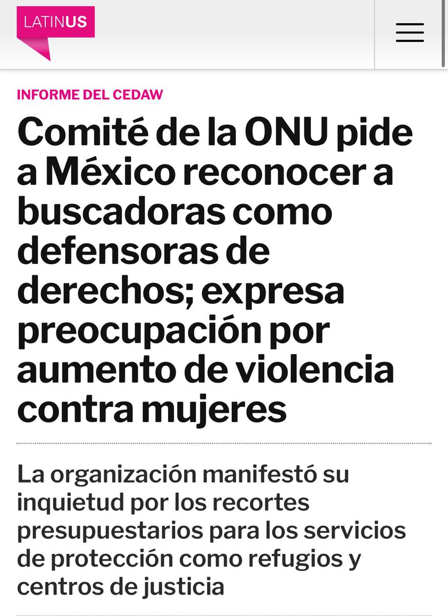 La ONU hoy le está exigiendo al gobierno de Morena lo que llevamos años señalando: que las buscadoras sean reconocidas como defensoras de derechos humanos y que se proteja a las mujeres ante una violencia que no deja de crecer.

Es una vergüenza que sean las madres quienes salgan