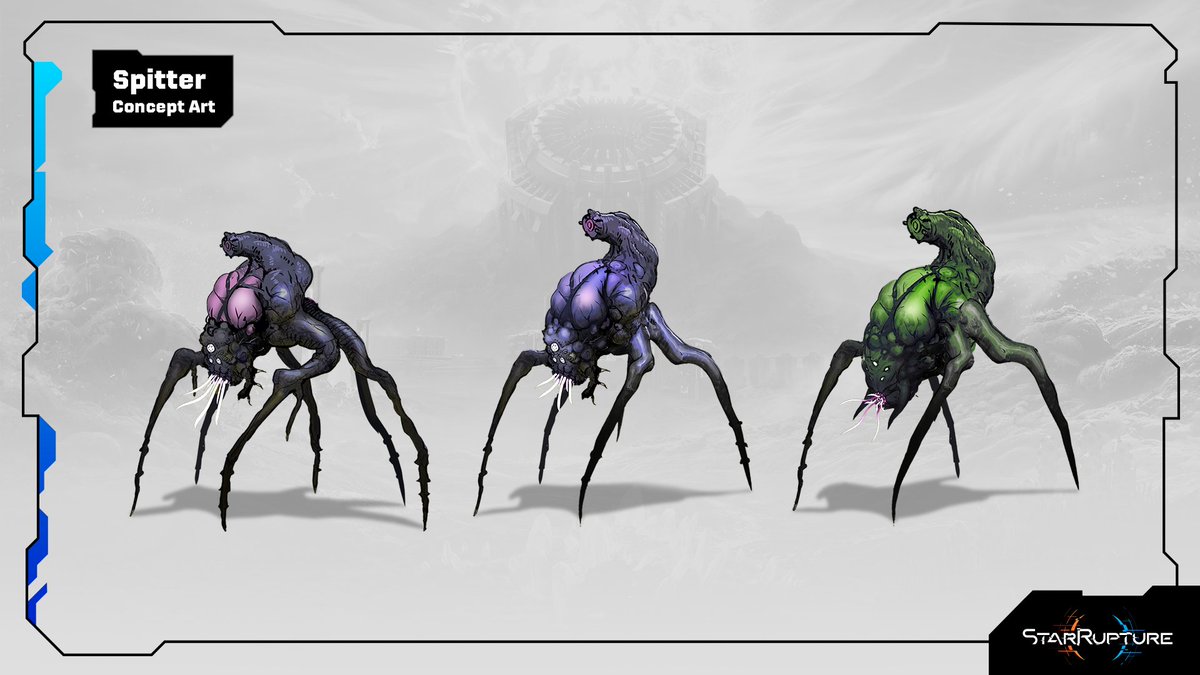 StarRupture's tweet image. It’s National Video Games Day! The perfect excuse to share some StarRupture concept art featuring a few of the ‘not-so-friendly faces’ you’ll encounter on Arcadia‑7!