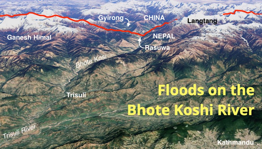 A massive flood on the Bhote Koshi River has swept away the strategic bridge connecting #Nepal and #China, leaving 18 people missing.

Read more and subscribe in the top-left corner for more #news in #maps: us10.campaign-archive.com/?u=023a4ebf81f…

#flooding #bridgecollapse