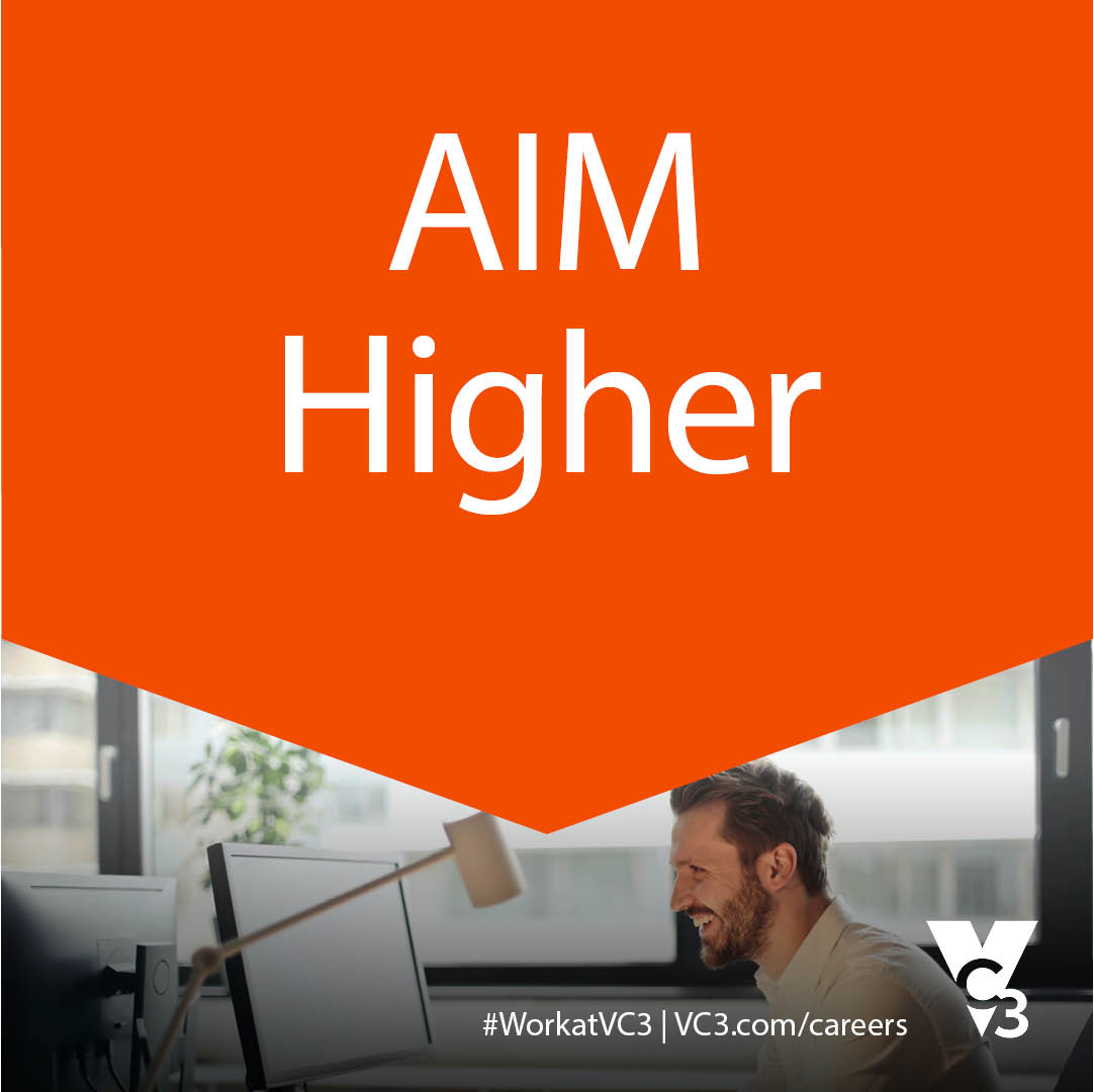 At VC3, learning new things is an expectation of every role.
 
Through the people that surround you &amp; continuing education, our team members encourage each other to #AIMhigher

There's room for you on our team too! &gt; hubs.li/Q03w0Kkd0

#WorkatVC3 #WereHiring #JoinOurTeam