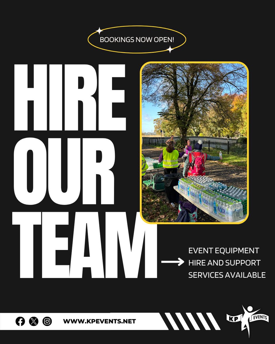 Bookings are now open for you to hire team KP Events for all of your event needs!

For more information visit: kpevents.net/6659/race-even…

🏃💪
#KPEvents #RunStrong #EventManagement