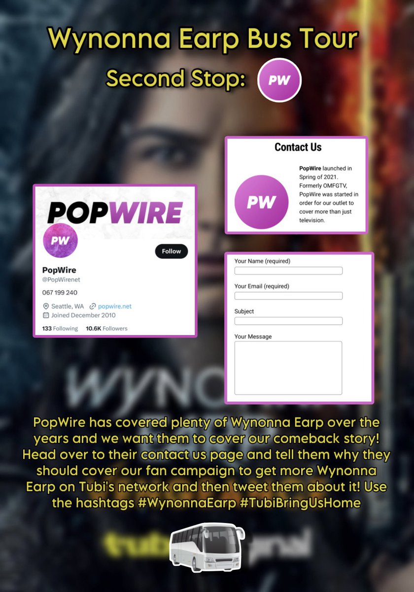 Second Stop: <a href="/PopWirenet/">PopWire</a>! Hey folx, I have an article for ya, “Fans Rally For More Wynonna Earp Following its 7 CSA Wins.” We know there’s writers that are Earpers like us. Help us get it out there. Cover our comeback story! Tweet/Share it along! #WynonnaEarp #TubiBringUsHome