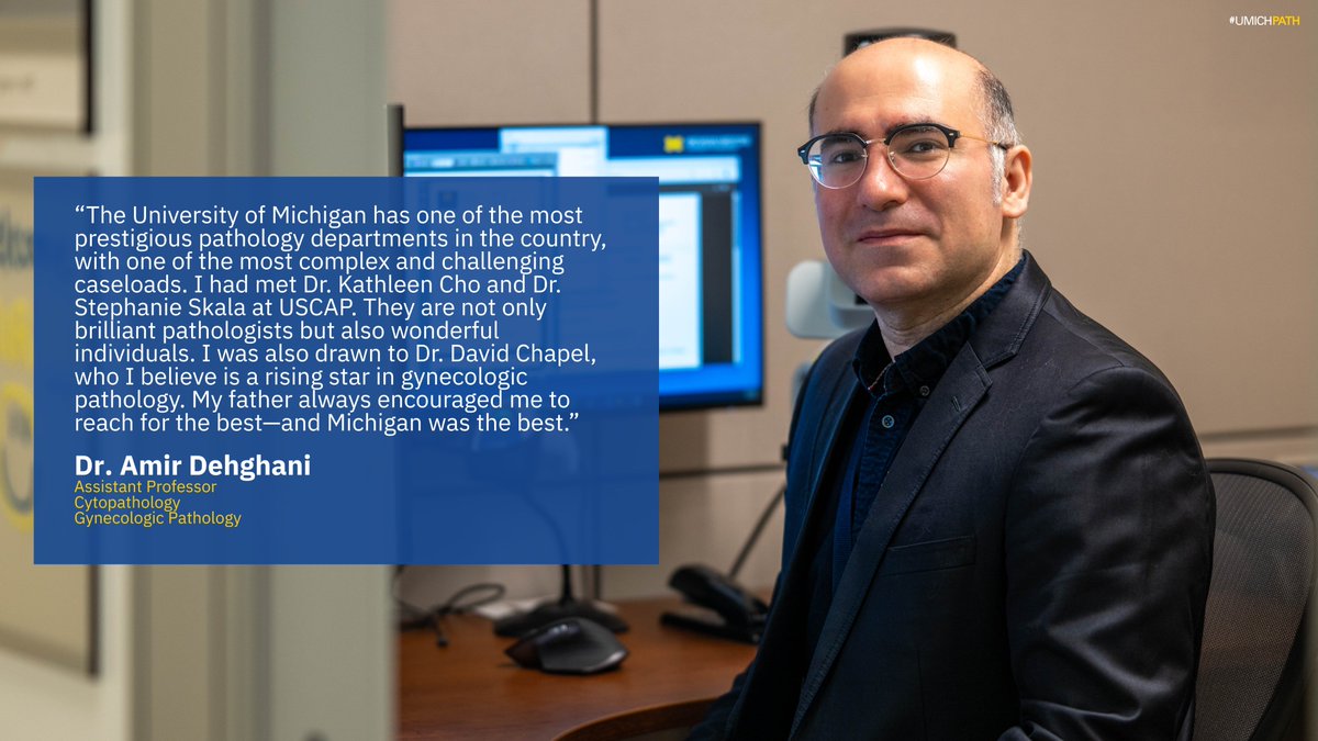 UMichPath's tweet image. Dr. Amir Dehghani joins #UMichPath, bringing expertise in gynecologic and cytopathology. Pathology was the perfect intersection of science, tech, research, and patient care. A field with both intellectual depth and real-world impact, fueling his commitment to helping underserved…